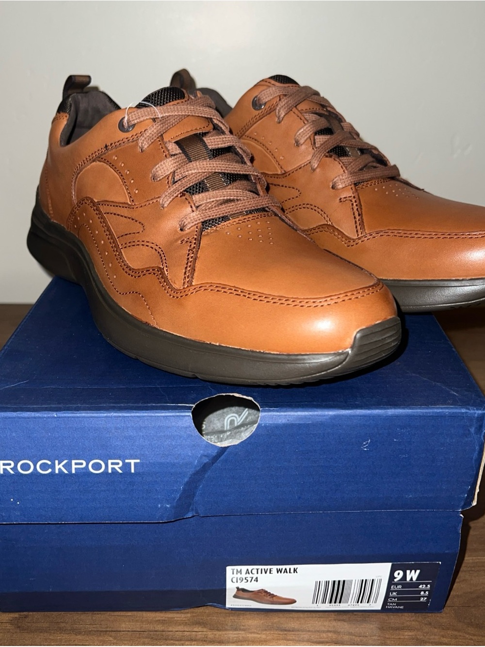 Rockport Men’s Brown Leather Active Walk Oxfords